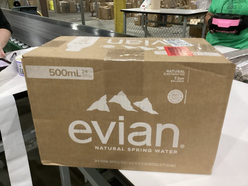 Condition photo showing New/Like New for evian 750ml sparkling glass water luxury single bottle