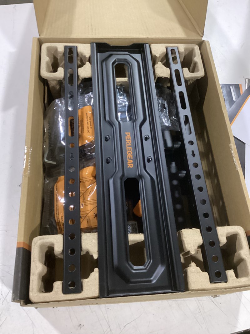 Condition photo showing Good Condition for perlegear full motion tv wall mount for 26-74 inch tvs, height adjustable tv mount, pre-assembled wall mount tv bracket with tool-free tilt, swivel, fits 16” studs, 99 lbs, max vesa 400x400mm, pgmf21 26-74 inch full motion tv wall mount