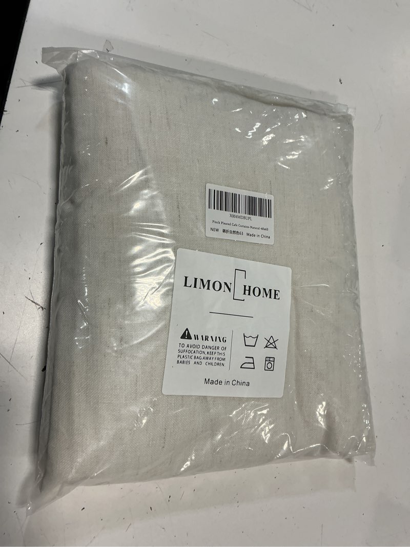 Condition photo showing New/Like New for natural linen curtains 63 inch length,pinch pleat curtains for living room farmhouse semi sheer curtain drapes 63 inches long for bedroom,cream ivory,cortinas de lino para sala natural 40"w x 63"l (pack of 2)