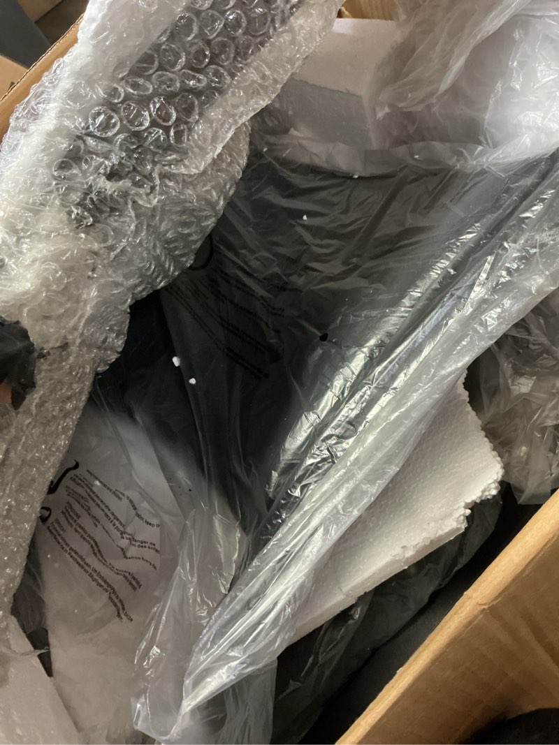 Condition photo showing Good Condition for Bar Stools, 25 Inch Metal Counter Height Barstools Set of 2, Faux Leather Round 360° Swivel Bar Chairs with Backrest, Modern Swivel Bar Stool for Kitchen Island, Black Black & Black