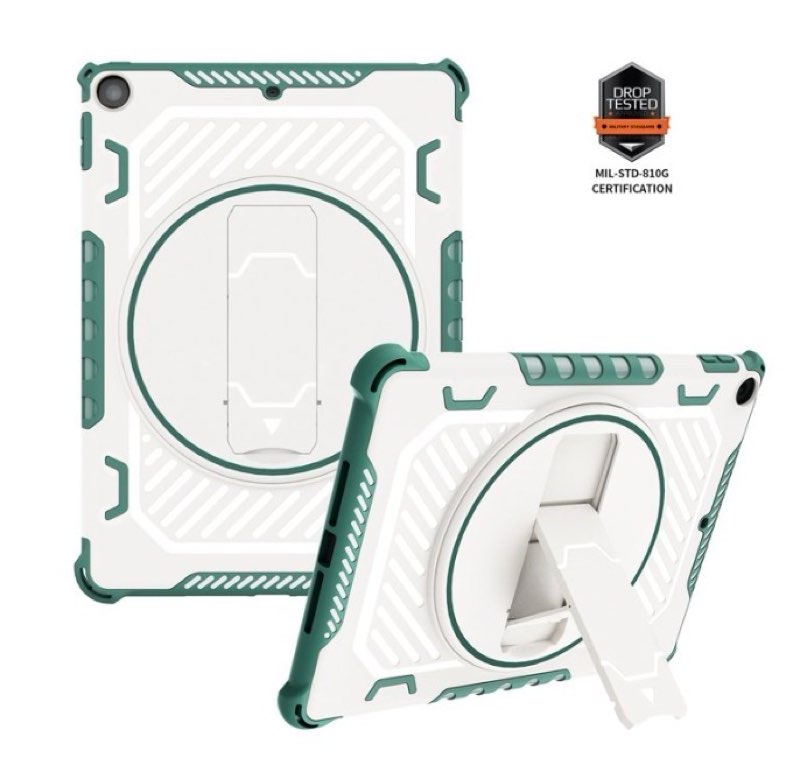 iPad 6th/5th Generation Case, Dteck Hybrid Silicone PC Protective Case with 360 Rotating Stand for iPad 6th / 5th Gen 9.7-inch,Green