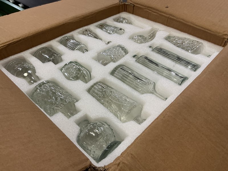 Condition photo showing Good Condition for glass bud vases set of 64 - assorted small mini glass vases for flowers, crystal vintage vase set, bulk centerpieces for table décor, wedding, home and events (clear, 64 pcs) clear 64 pcs