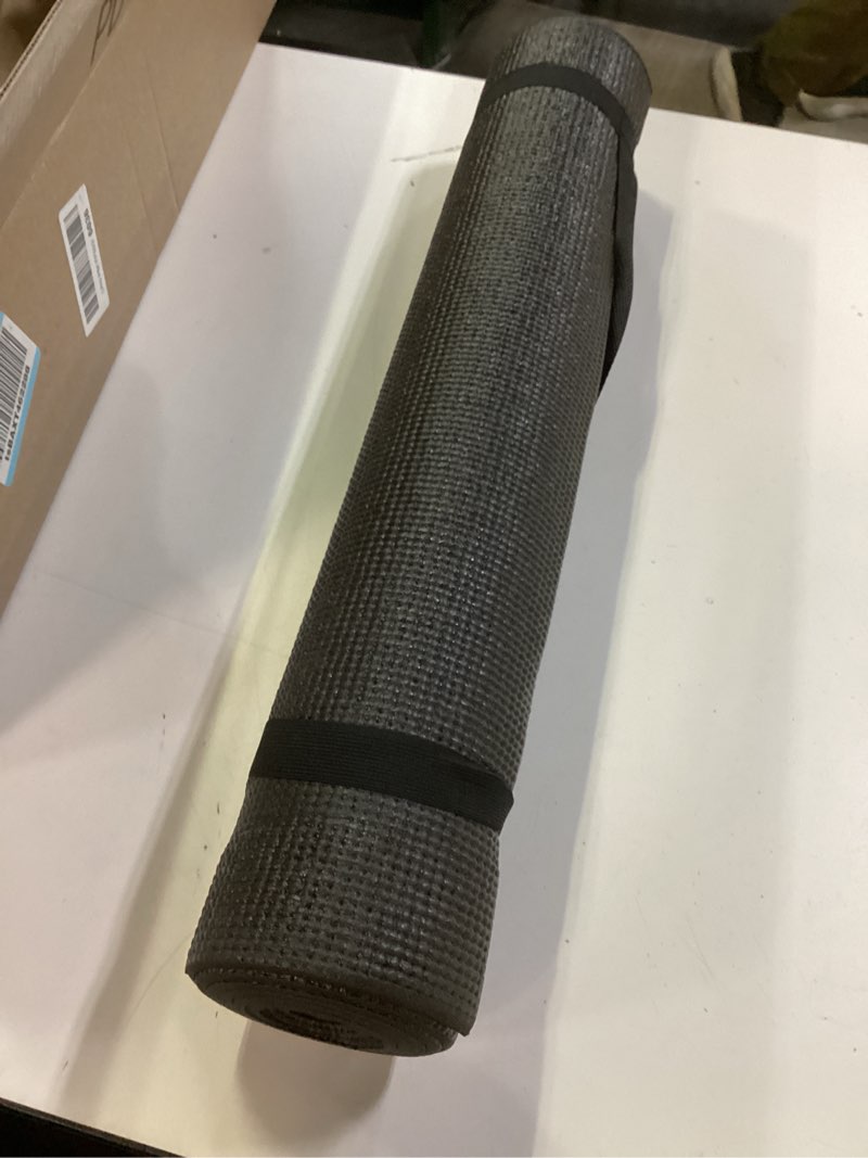 Condition photo showing As Is for Fitvids All Purpose 1/4-Inch High Density Anti-Tear Exercise Yoga Mat with Carrying Strap, Multiple Colors Black