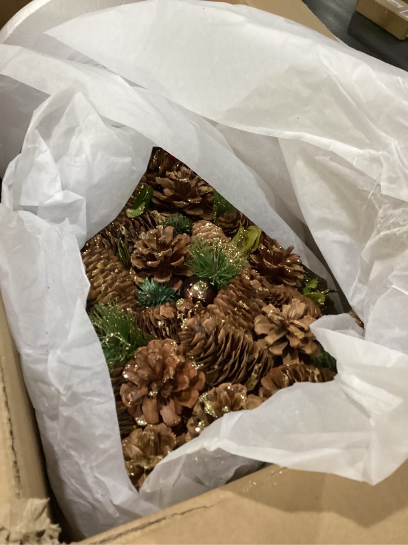 Condition photo showing Good Condition for Christopher Knight Home Tabletop Christmas Tree, Natural + White + Glitter