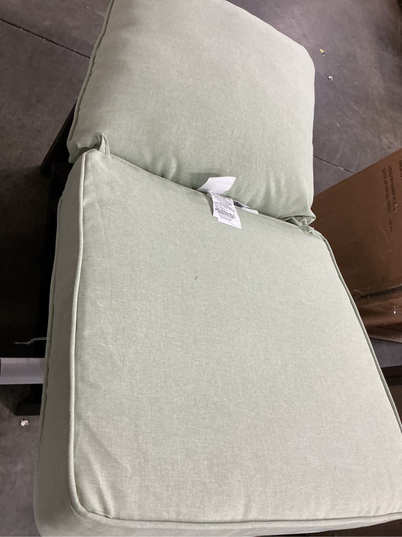 Condition photo showing Good Condition for 24 in. w x 24 in. d cushionguard deep seat universal outdoor lounge chair cushion in green clay