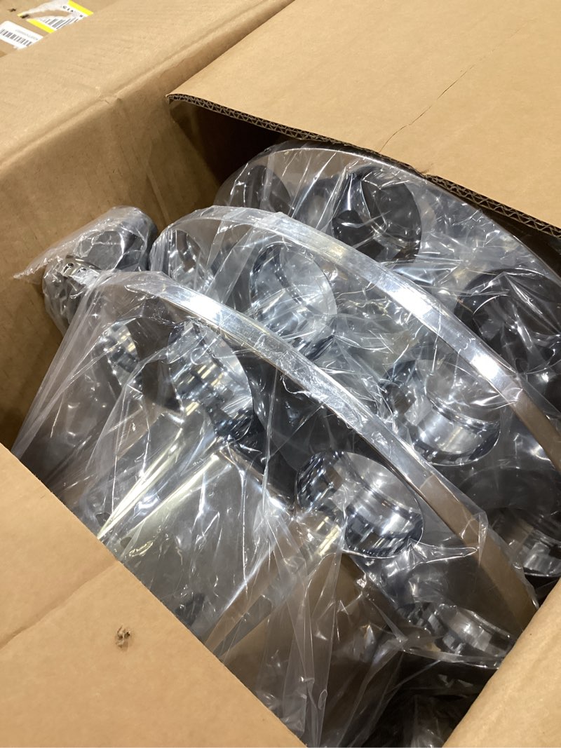 Condition photo showing New/Like New for axle wheel covers for semi truck - 2 front and 4 rear hub covers with 33mm thread-on chrome lug nut covers for semi truck (installation tool included)