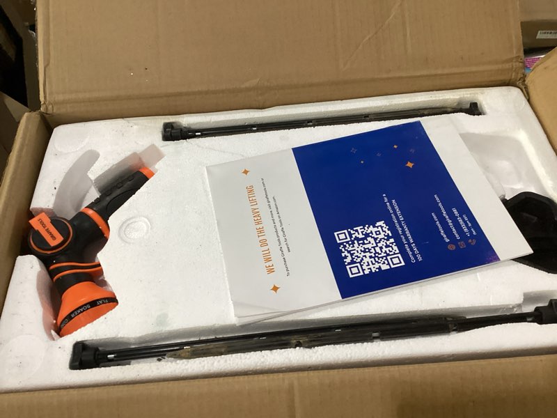 Condition photo showing Good Condition for giraffe tools retractable hose reel with 1/2 inch x 100ft, heavy duty ground mount garden hose reel, automatic rewind,with 9-function sprayer nozzle & flexible swivel base 100 ft 1/2 inch