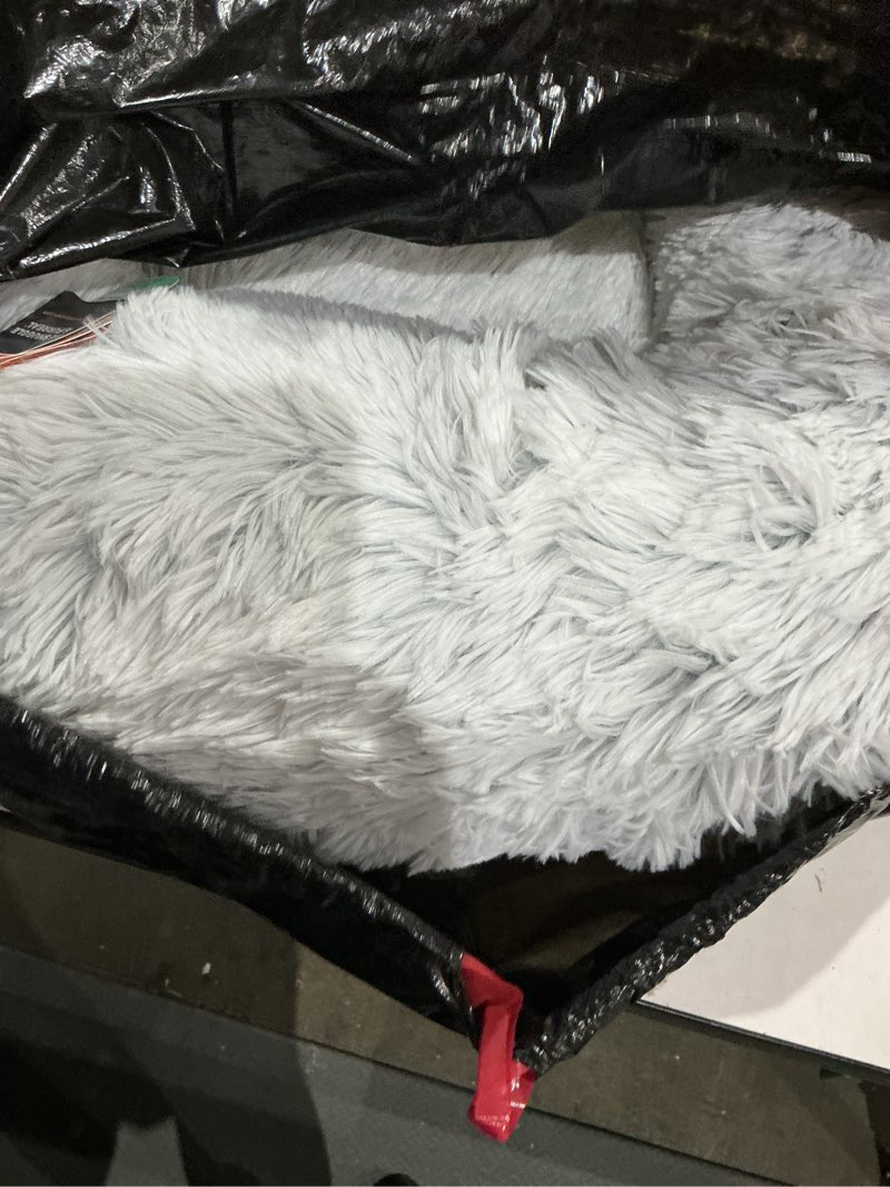 Condition photo showing Good Condition for best friends by sheri the original calming donut dog bed for medium dogs up to 45 lbs, shag faux fur, frost gray, medium, 30" x 30" frost shag medium