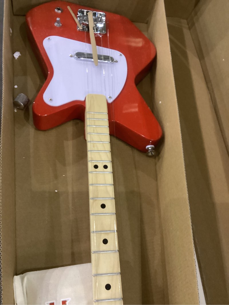 loog pro vi electric kids real guitar for beginners ages 9+ learning app & lessons included red