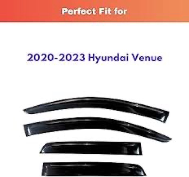 kpy rain guards fit for 2013-2022 hyundai grand i10, out-channel window visors vent wind deflectors