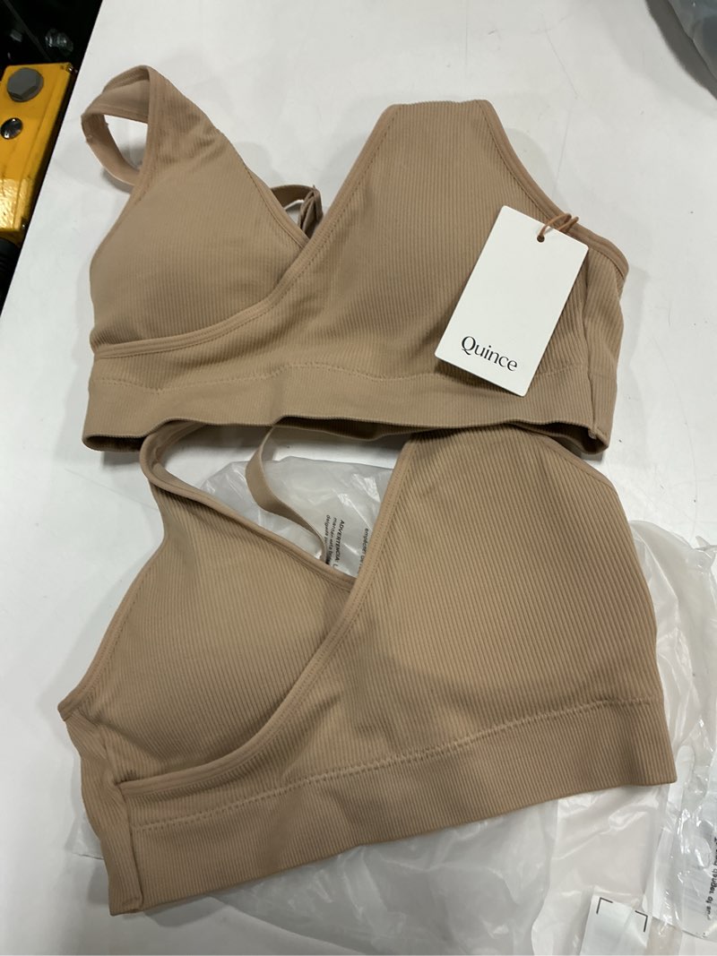 Condition photo showing Good Condition for seamless crossover nursing & lounge bra (2-pack), xs, sand