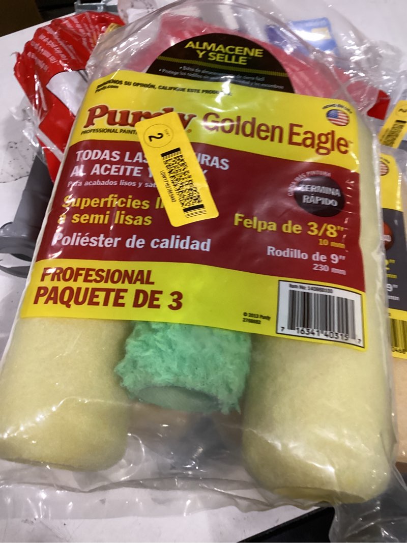 Condition photo showing As Is for genuine purdy golden eagle 3 multi-pack 9" x 3/8" nap roller cover 140868100