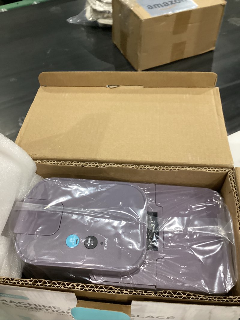 Condition photo showing New/Like New for Mini Hot and Iced Coffee Maker Single Serve, for K Cup and Ground, 6 to 14 Oz Brew Sizes, with Recipe Book, for Home, Travel, RV, Office and Dorm, Violet