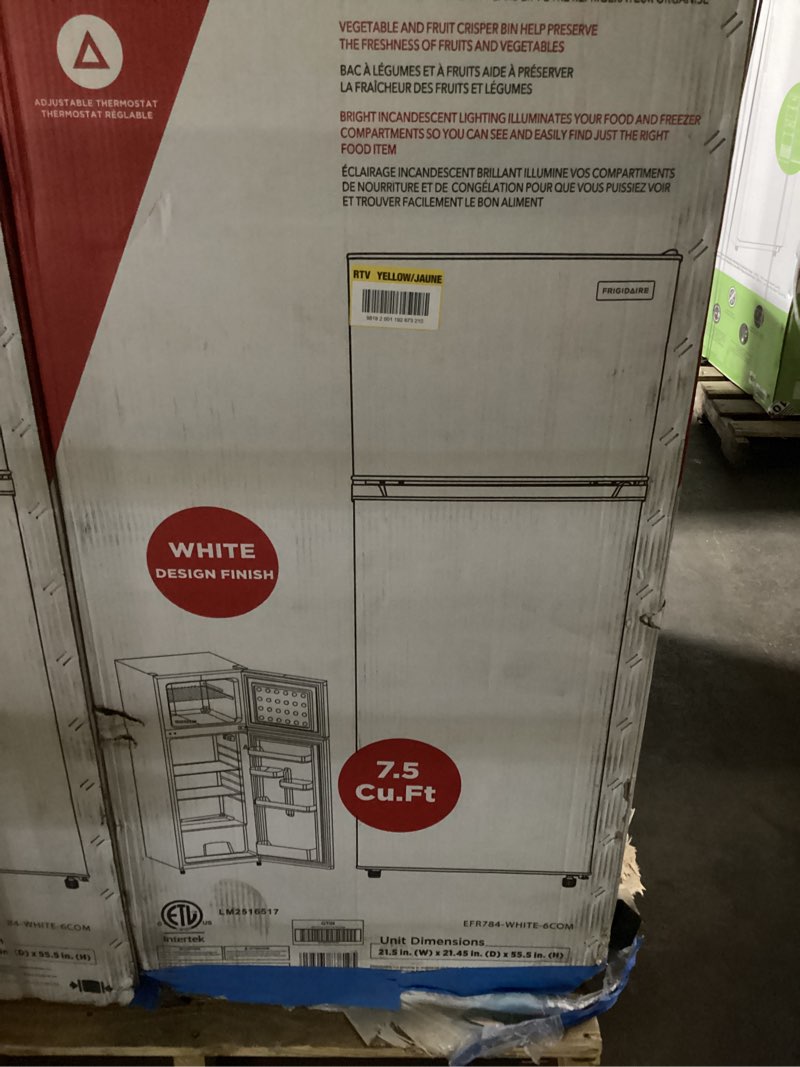 Condition photo showing Good Condition for Frigidaire 7.5 Cu. Ft. Top-Freezer Refrigerator in a white finish