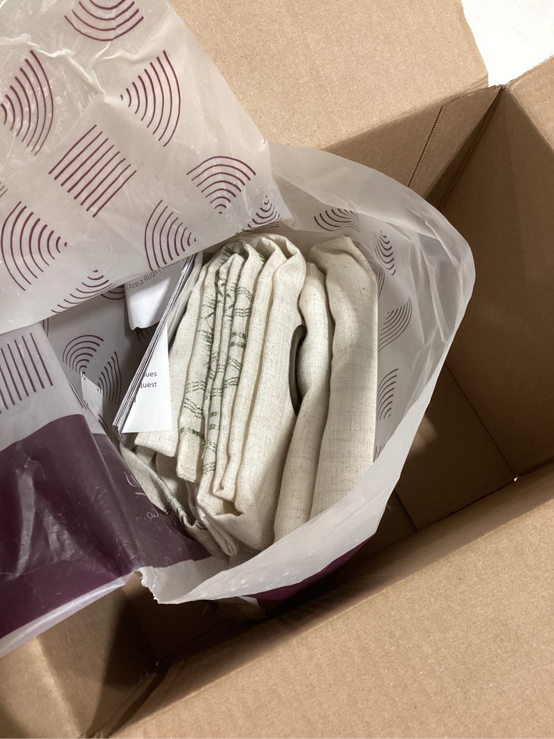 Condition photo showing Good Condition for jinchan boho curtains for bedroom linen blend window curtains 84 inches long 2 panels sage green farmhouse embroidered drapes for living room bohemian light filtering grommet drapes sage on beige boho| sage on beige 50"w x 84"l (pack of 2)