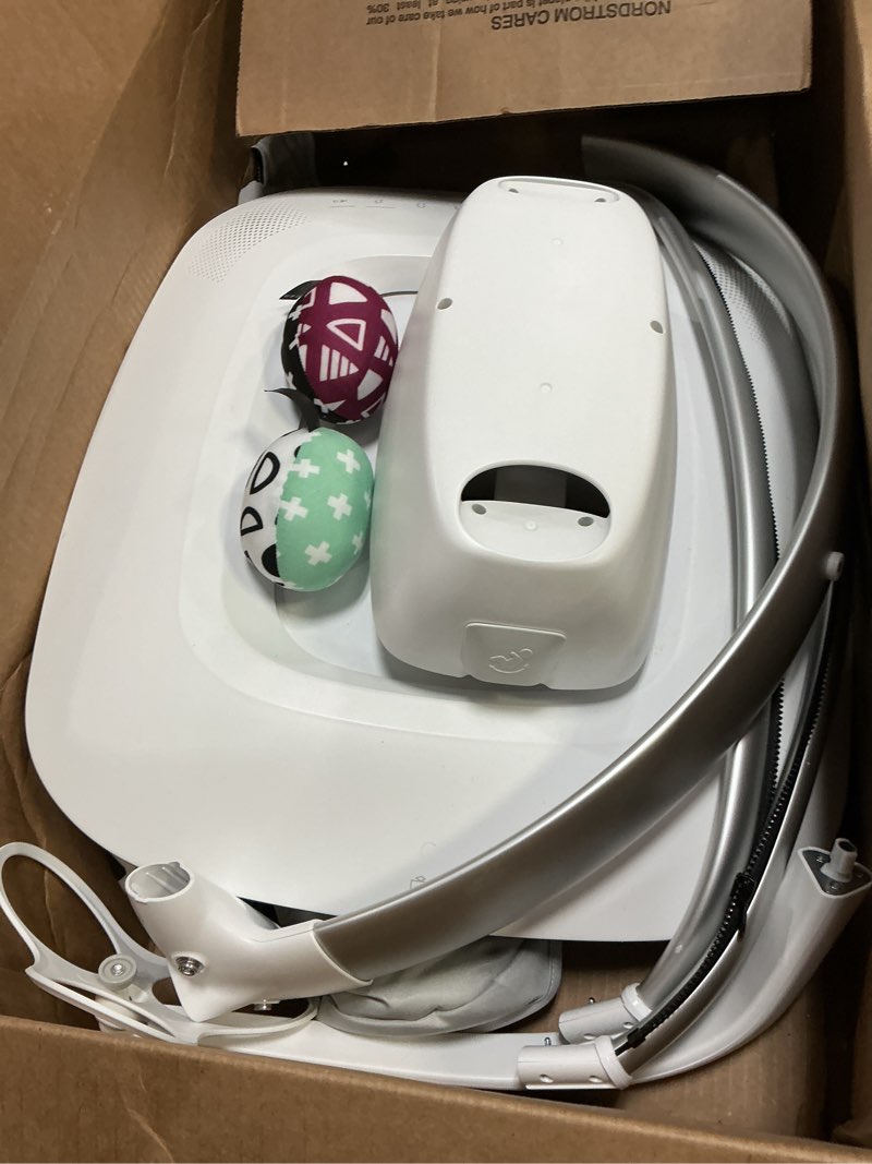 Condition photo showing As Is for UPPAbaby Mamaroo Smart Swing – Customizable Soothing Modes with MotionSync Technology – Infant Recline + Bluetooth Enabled – Included Newborn Insert – Stella (Grey Mélange)