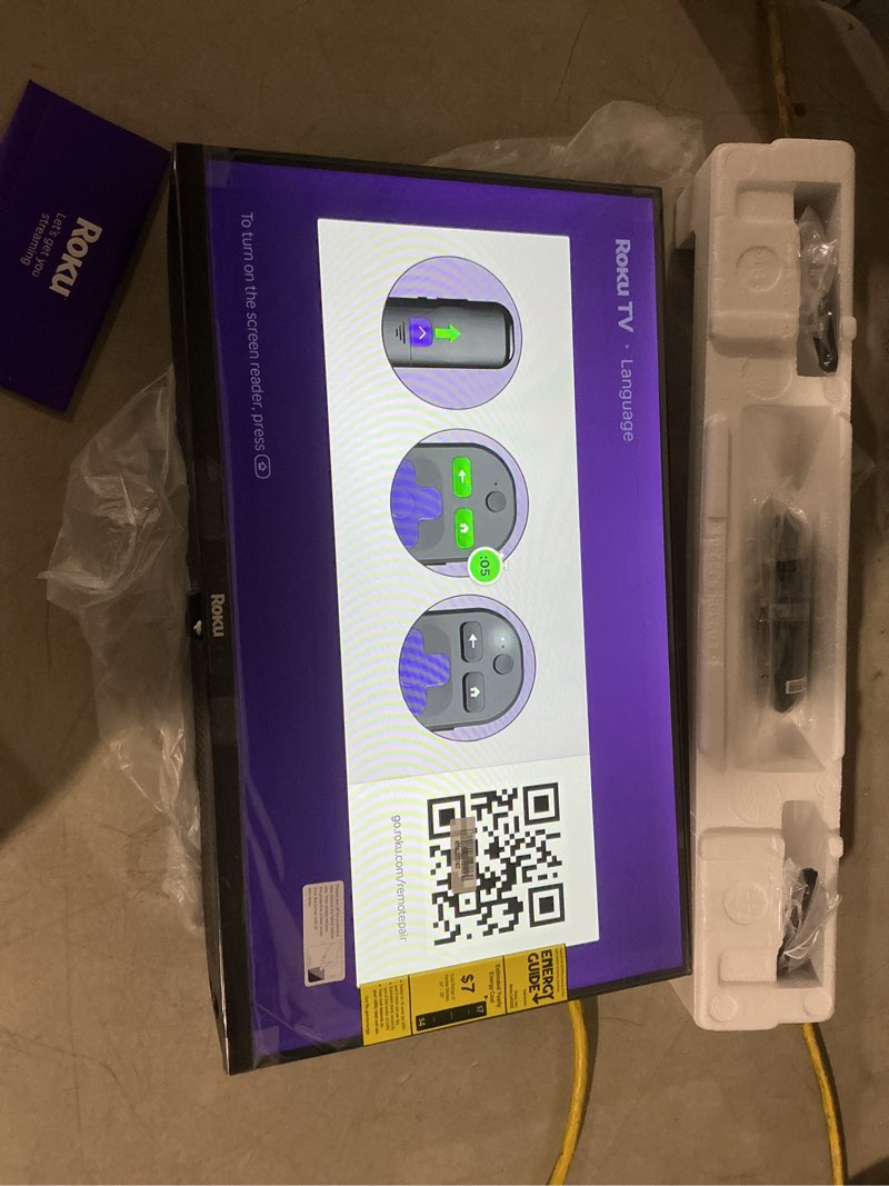 Condition photo showing Working Condition Verified for roku smart tv 2025 – 24-inch select series, 720p hd tv – roku tv with voice remote – flat screen led television with wi-fi for streaming live local news, sports, family entertainment