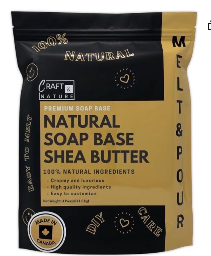 Craft & Nature Base de savon hydratante au beurre de karité naturel de 1,8 kg pour la fabrication de savon