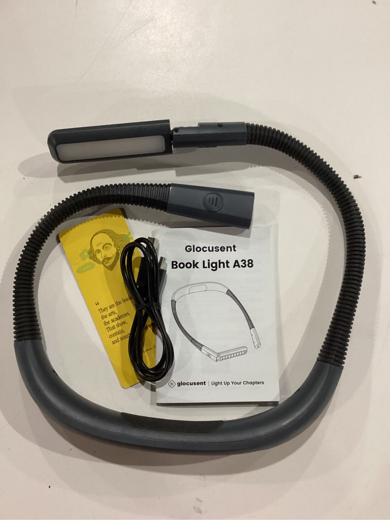 Condition photo showing New/Like New for Glocusent Rechargeable Neck Light, 100Hrs Long Lasting Neck Reading Light, 5 Colors & Stepless Dimming Reading Light - Perfect Book Lights for Reading at Night, Knitting, Book Lovers Gifts