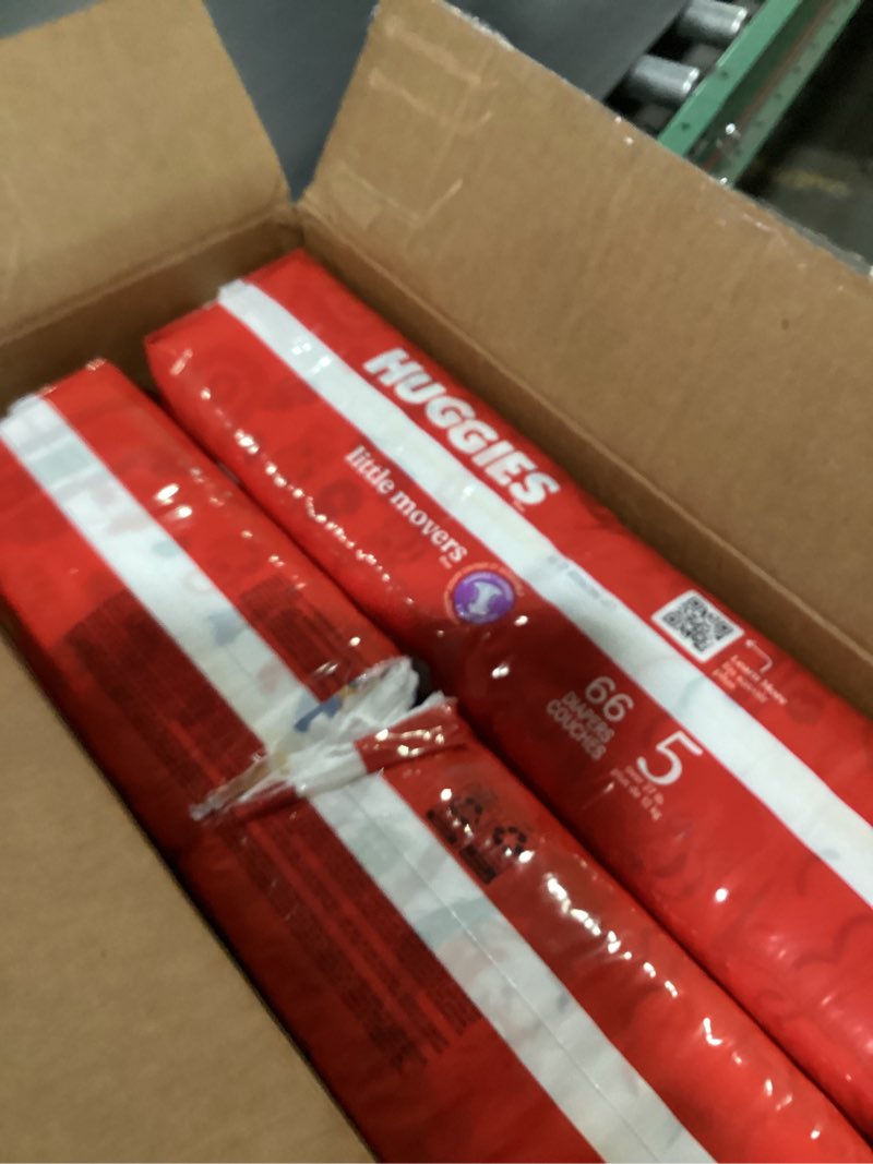 Condition photo showing Good Condition for Huggies Size 5 Diapers, Little Movers Baby Diapers, Size 5 (27+ lbs), 132 Count (2 Packs of 66), Packaging May Vary Size 5 132