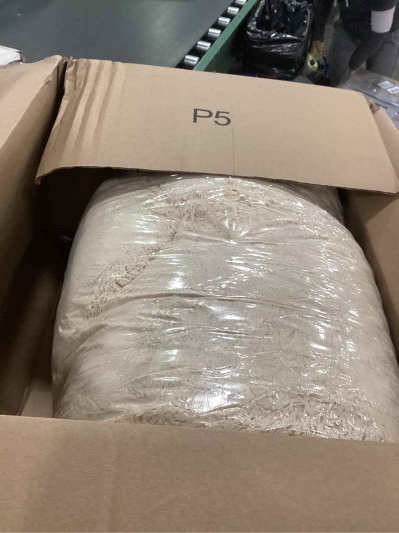 Condition photo showing As Is for Human Dog Bed, 71''x45''x12'' Size Fits You and Pets, Washable Faux Fur Pet Bed for People Doze Off, Napping Orthopedic Dog Bed, Present Plump Pillow, Blanket, Strap - Beige 71.0"L x 45.0"W x 12.0"Th Beige