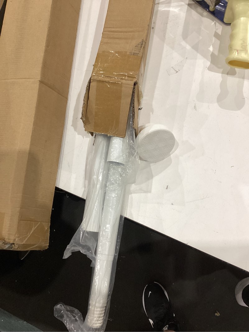 Condition photo showing As Is for mexau white tension curtain rods for windows 41-103 inches heavy duty tension rod adjustable curtain rods no drilling for bathroom living room outdoor patio hold up blackout curtains and non slip 41-103in-1 pack white