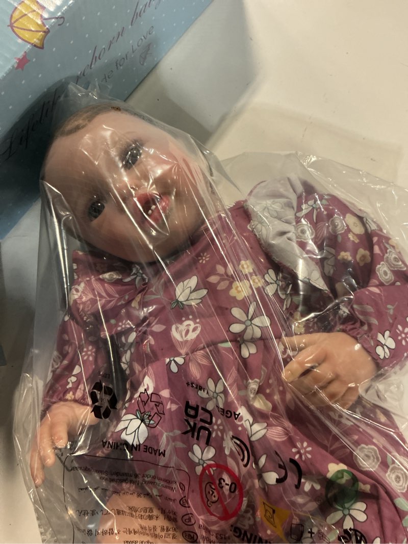 Condition photo showing New/Like New for Similar to JIZHI Lifelike Reborn Baby Dolls - 18 Inch Realistic-Newborn Baby Dolls Blond Girl Handmade Real Life Baby Dolls with Clothes for Kids Age 3+