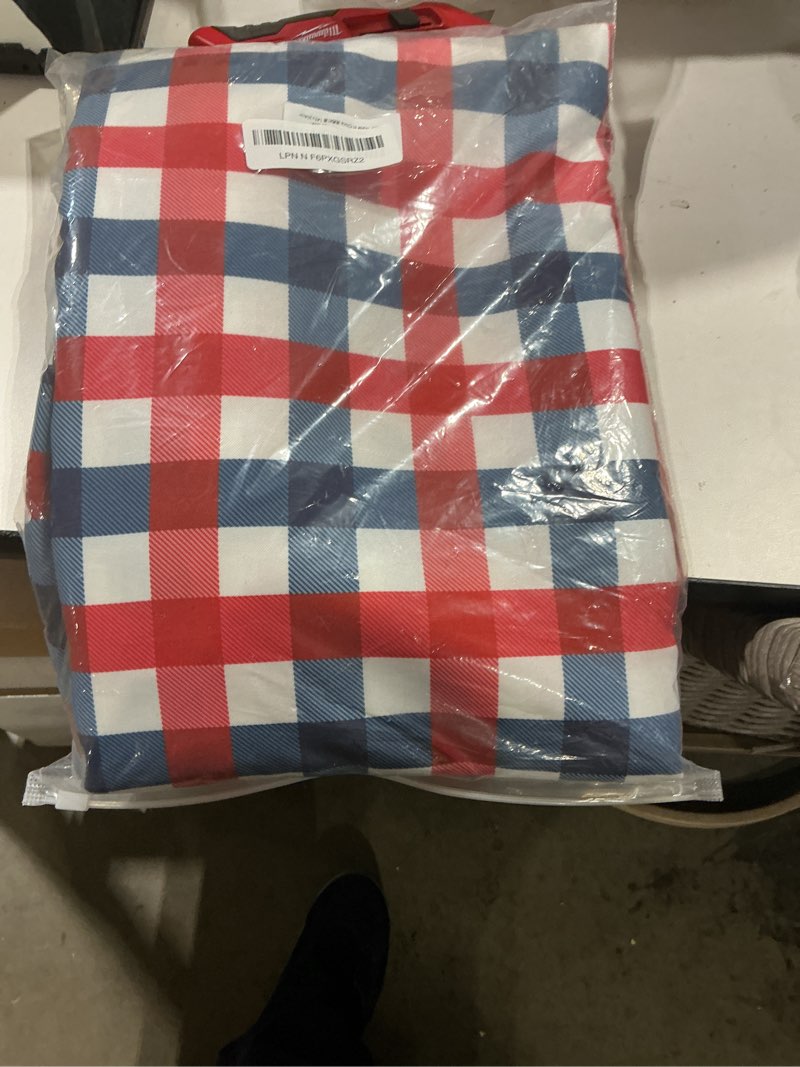 Condition photo showing Good Condition for patriotic 4th of july check table cloth with tassel 58x120 inch rectangle - red white blue gingham tablecloth, water-resistant buffalo table cover for independence day memorial day red blue 120" x 58" (rectangular)