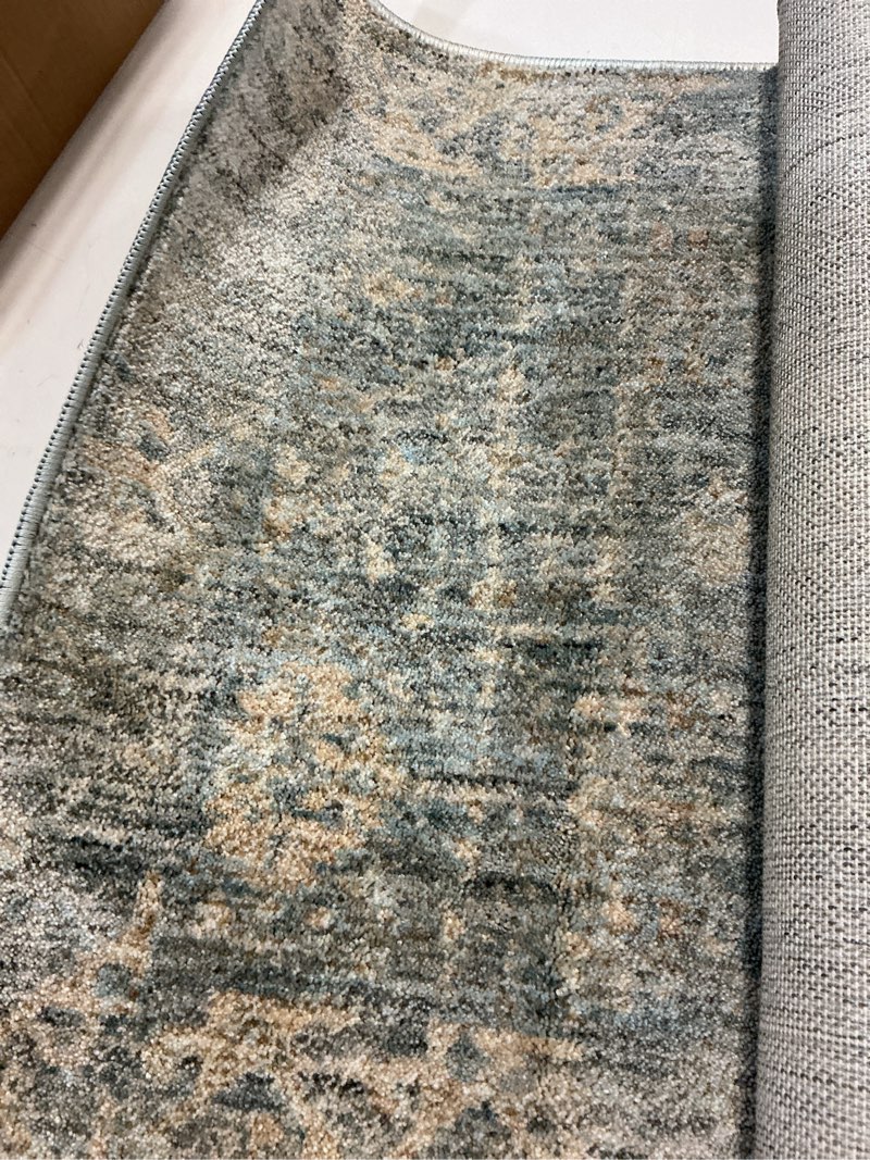 Condition photo showing Good Condition for loloi angela rose blake collection bla-01 sky/beige 2'-0" x 3'-0", .25" pile height, fringe, accent rug sky / beige 2' x 3' (rectangular)