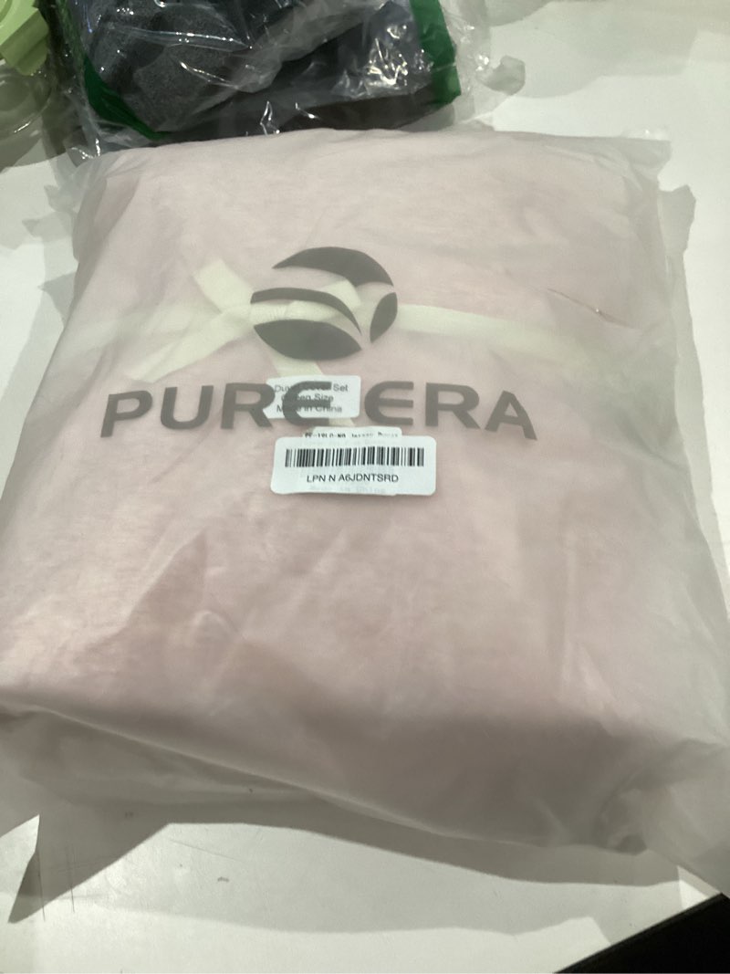 Condition photo showing Good Condition for PURE ERA Jersey Knit Duvet Cover Set 100% T-Shirt Cotton Super Soft Comfy 3pc Bedding Set with Zipper Closure (Heather Pink, Queen) Heather Pink (No Comforter) Queen