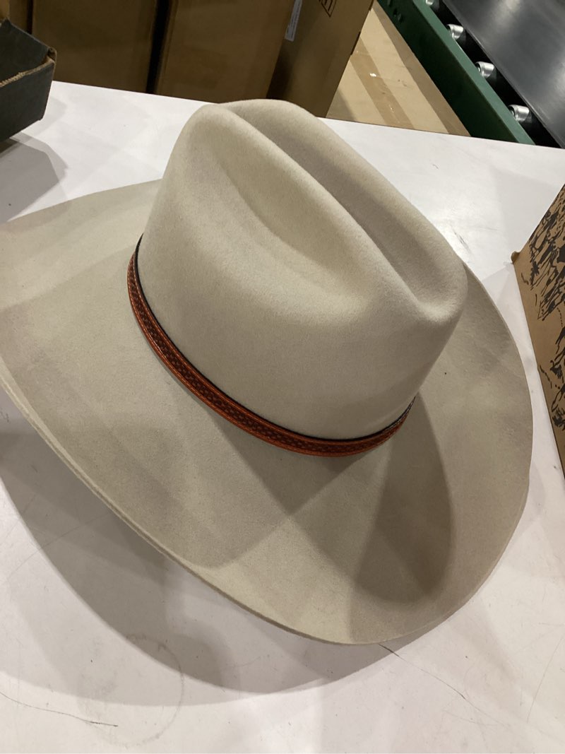 Condition photo showing New/Like New for stetson mens cowboy marshall hat 7 1/8 ranch tan