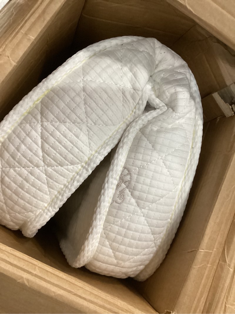 Condition photo showing As Is for Premium Crib & Toddler Mattress,100% Knitted Fabric, Premium Fleece Surface-Hypoallergenic, 5" Thick Firm Soft Crib Mattress, Non-Toxic - Fits Standard Cribs & Toddler Beds Simple 52" x 27.6" x 5"