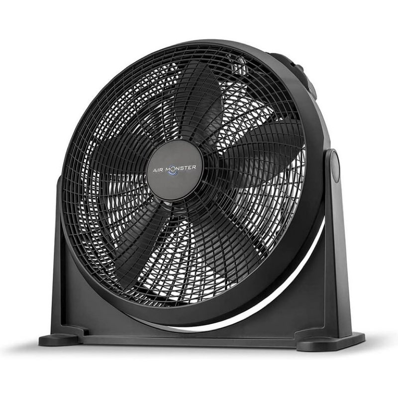 Air Monster 20 Inch Wall Mountable Air Circulator Floor Fan, Black