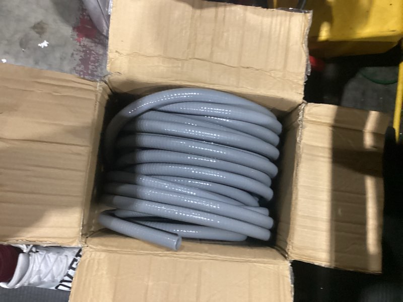 Condition photo showing As Is for 1-1/2 inch flexible conduit 7.5 ft non metallic liquid-tight conduit