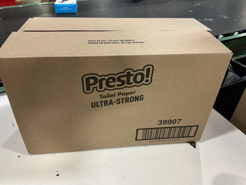 Condition photo showing New/Like New for amazon brand - presto! ultra-strong 2-ply toilet paper, 24 mega rolls = 120 regular rolls, 308 sheets per roll, unscented 308 sheet (pack of 24)