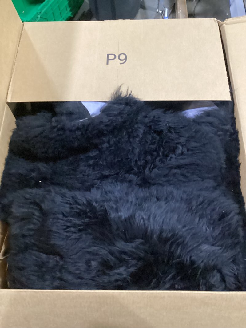 Condition photo showing Good Condition for ghouse soft faux sheepskin fur rug 2x4 black fluffy bedside rugs plush rug shag nursery carpet area rugs for living room bedroom playing room decor black 2*4 sheepskin