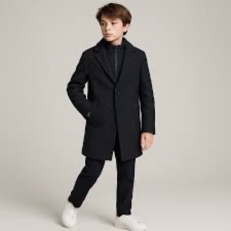CloudCloth Boy's Peacoat with Removable Vest, Navy