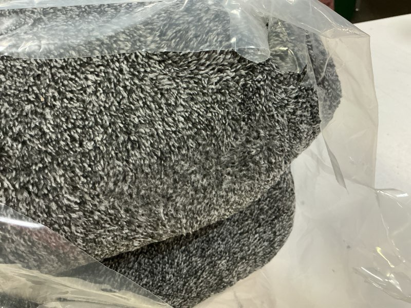 Condition photo showing Good Condition for pettop 5x7 black grey area rugs for living room bedroom, thickened memory-foam throw carpet, modern minimalist super soft kids boys girls rug, non-slip and washable carpets for dorm home decor 5' x 7' (rectangular) black grey-white