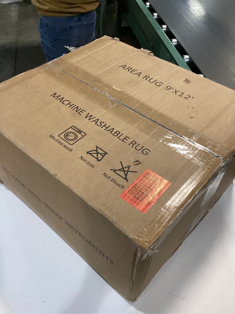 Condition photo showing New/Like New for vivorug Grey 9x12 Area Rugs for Living Room, Non Slip Machine Washable Modern Abstract Rug, Ultra-Thin Lightweight Large Area Rug Carpet for Bedroom, Dining Room, Low Pile Colorful/ Multi 9' x 12' (Rectangular)