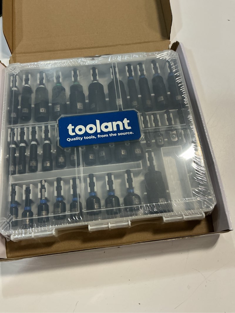 Condition photo showing New/Like New for toolant 34 Piece SAE/Metric Nut Driver Set, Impact Driver Bit Set, Deep Nut Driver, Impact Socket Adapters, Wing Nut Driver, Tough Gift Case 34pcs assorted