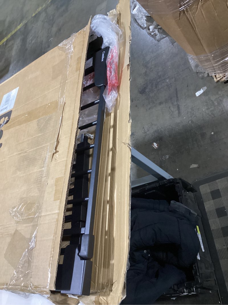 Condition photo showing As Is for Babelio 29.7-46.5" No Bottom Bar Baby/Dog Gate for Stairs, House and Doorways, Auto Close Safety Pet Gates with Large Walk Thru Door, Hardware Mount, Black Boundless - Black 29.7-46.5"W x 28"H