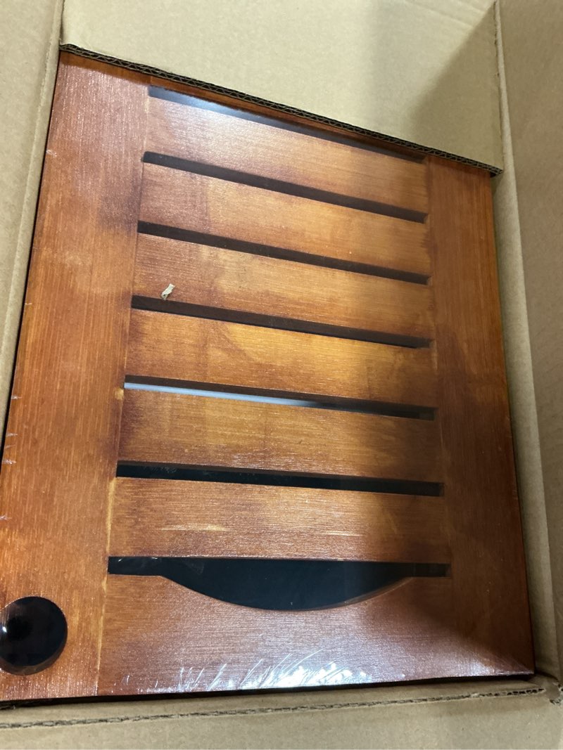 Condition photo showing New/Like New for Bamboo Shower Bench with Storage Shelf – Waterproof Bamboo Shower Bench for Inside Shower, Spa and Outdoor Use with 370 lbs Capacity Includes Bath Mat Puff and Manual