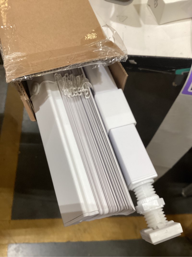 Condition photo showing New/Like New for LazBlinds No Tools No Drill 1" Vinyl Mini Blinds, Cordless Blinds for Windows, Light Filtering Horizontal Window Blinds & Shades, 28" W x 48" H, White Cordless-white 28" W x 48" H