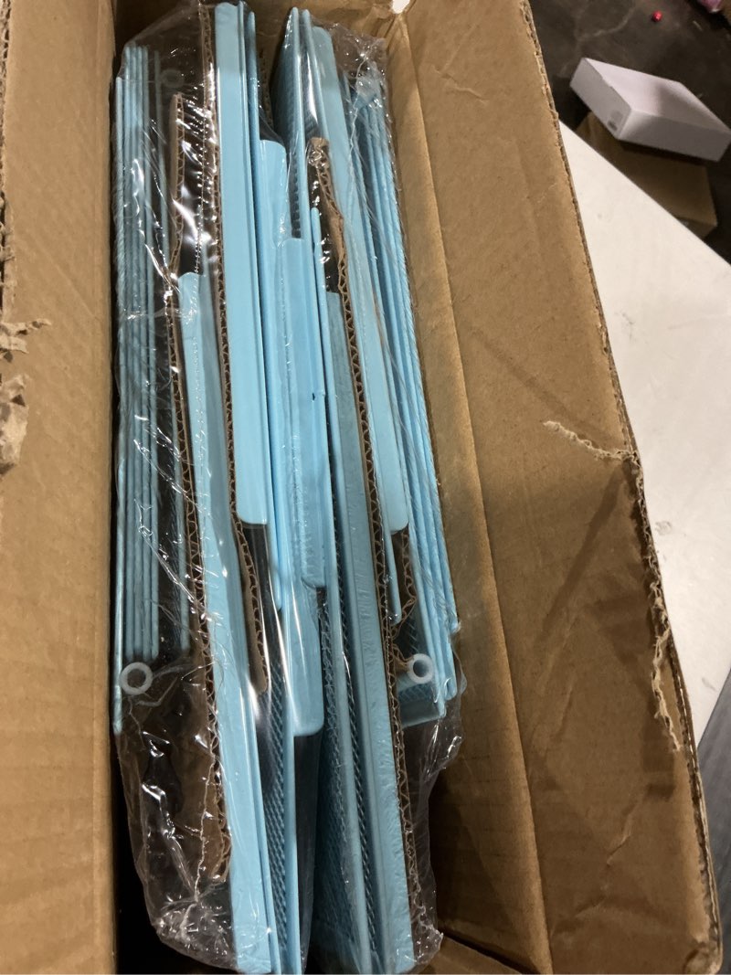 Condition photo showing New/Like New for 2 Pack 6 Tier Paper Organizer, Metal Mesh Desk File Folder, Letter Tray Organizer, Paper Sorter Desk Organizers for Office, Home or School File Folder Holder - Blue Blue-2pack