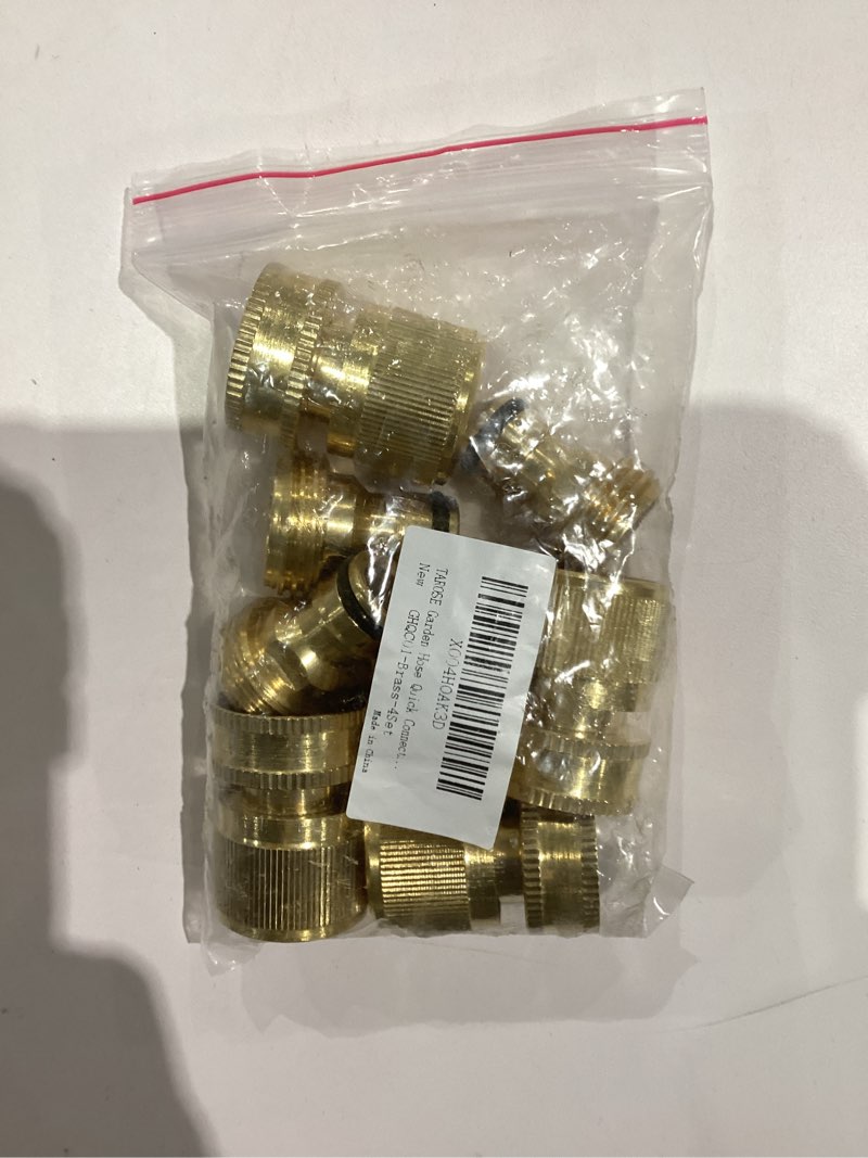 Condition photo showing Good Condition for TAROSE Garden Hose Quick Connect Fittings Solid Brass Garden Hose Fitting Water Hose Connectors 3/4 Inch Garden Hose Fitting Quick Connector Male and Female Set- 4 Set