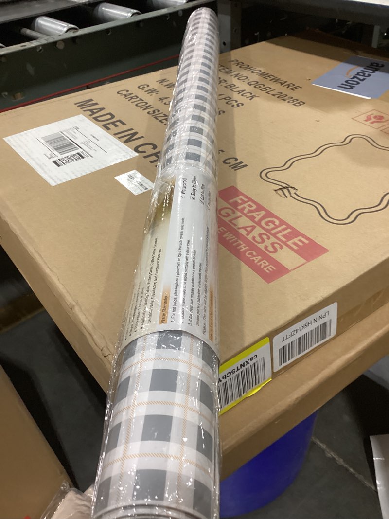 Condition photo showing Good Condition for lovepads skin-friendly table protector 36 x 60 inch, thick plastic table cover, table protector for dining room table, vinyl tablecloth desk pad mat for kitchen, dresser, writing desk, 24h oil-poof 36" x 60" (rectangular) skin feel grid