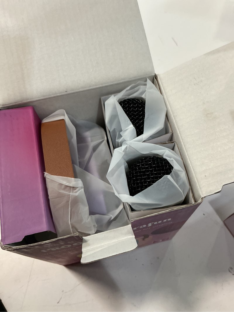 Condition photo showing Good Condition for mini karaoke machine for kids, 2026 top toys birthday gifts ideas for girls ages 4, 5, 6, 7, 8, 9, 10, 12+ years old, portable mp3 player with 2 wireless mics for family home party light purple