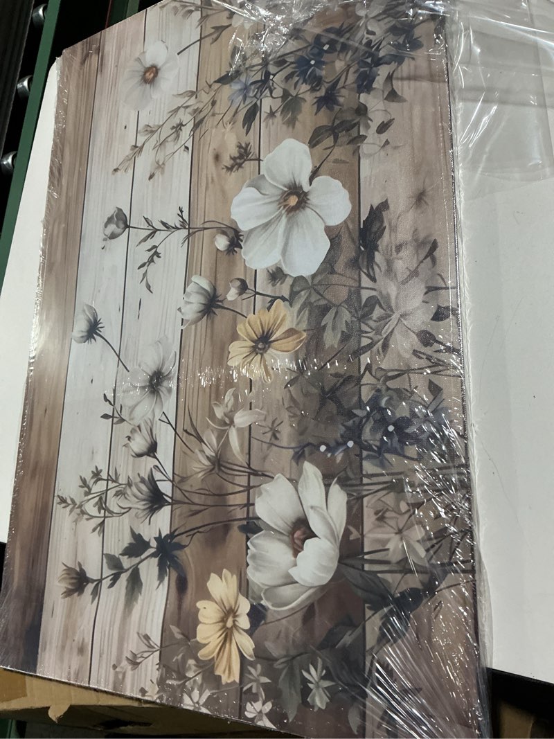 Condition photo showing Good Condition for EGMAVQZY Vintage Floral Wall Art Rustic Flowers Wall Decor Farmhouse Canvas Poster Picture for Home Wall Decor, Living Room and Bedroom Decor 12x16 Inch Ready to Hang Canvas 12"L x 16"W