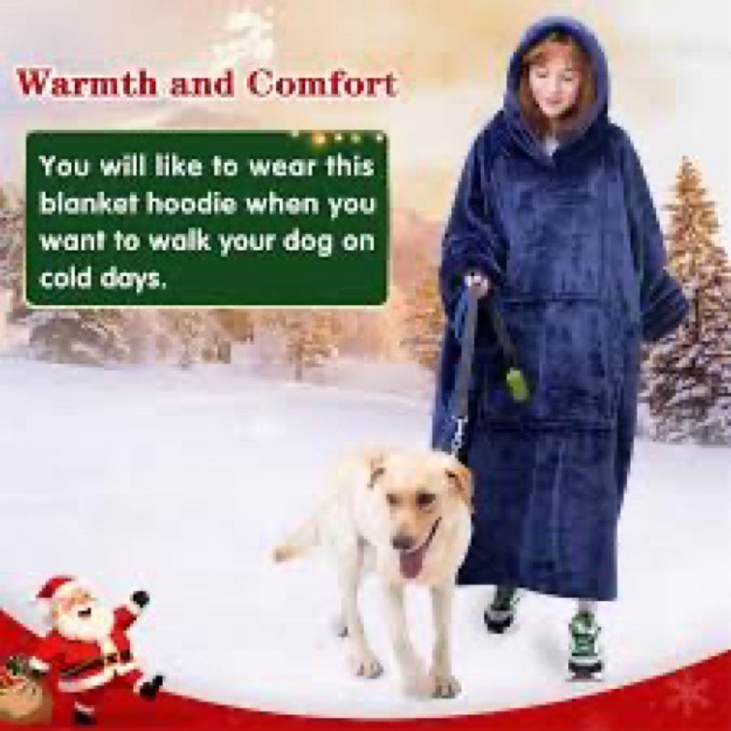 Waitu Wearable Blanket Sweatshirt Gifts for Women and Men, Warm and Cozy Giant Blanket Hoodie, Thick