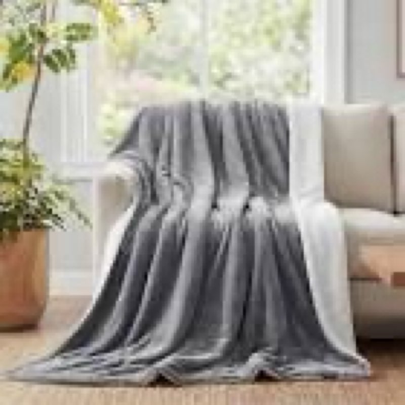 bedsure 3d fleece bubble blanket for couch - gentlesoft grey twin blanket for sofa bed room decor - 